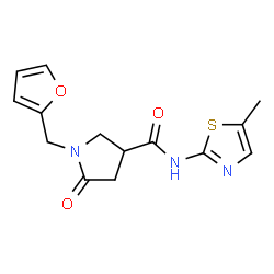 1-(furan-2-ylmethyl)-N-(5-methyl-1,3-thiazol-2-yl)-5-oxopyrrolidine-3-carboxamide结构式