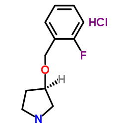 (3R)-3-[(2-Fluorobenzyl)oxy]pyrrolidine hydrochloride (1:1) structure