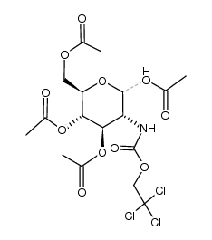 1,3,4,6-tetra-O-acetyl-2-deoxy-2-[(2,2,2-trichloroethoxy)carbonylamino]-(α,β)-D-glucopyranoside结构式