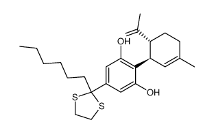 (1'R,2'R)-4-(2-hexyl-1,3-dithiolan-2-yl)-5'-methyl-2'-(prop-1-en-2-yl)-1',2',3',4'-tetrahydro-[1,1'-biphenyl]-2,6-diol结构式