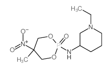 1-ethyl-N-(5-methyl-5-nitro-2-oxo-1,3-dioxa-2$l^C11H22N3O5P-phosphacyclohex-2-yl)piperidin-3-amine Structure