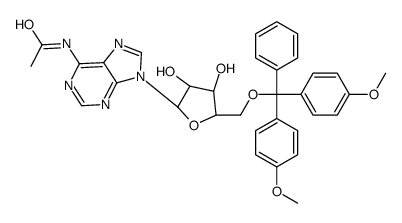 N-[9-[(2R,3R,4S,5R)-5-[[bis(4-methoxyphenyl)-phenylmethoxy]methyl]-3,4-dihydroxyoxolan-2-yl]purin-6-yl]acetamide structure