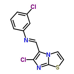 3-CHLORO-N-[(6-CHLOROIMIDAZO[2,1-B][1,3]THIAZOL-5-YL)METHYLENE]ANILINE结构式