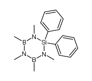 1,3,5,4,6-pentamethyl-2,2-diphenyl-cyclo-1,3,5-triaza-2-sila-4,6-diborane结构式