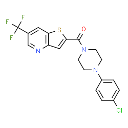 [4-(4-CHLOROPHENYL)PIPERAZINO][6-(TRIFLUOROMETHYL)THIENO[3,2-B]PYRIDIN-2-YL]METHANONE结构式