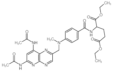 L-Glutamic acid,N-[4-[[[6,8-bis(acetylamino)pyrido[2,3-b]pyrazin-2-yl]methyl]methylamino]benzoyl]-,diethyl ester (9CI) Structure