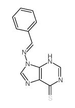 6H-Purine-6-thione,1,9-dihydro-9-[(phenylmethylene)amino]-结构式