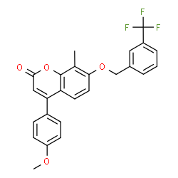 4-(4-methoxyphenyl)-8-methyl-7-[[3-(trifluoromethyl)phenyl]methoxy]chromen-2-one结构式