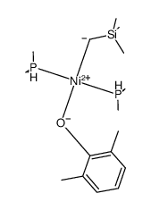 (2,6-dimethylphenoxy)bis(trimethyl-l5-phosphanyl)((trimethylsilyl)methanidyl)nickel(V) Structure