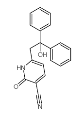 3-Pyridinecarbonitrile,1,2-dihydro-6-(2-hydroxy-2,2-diphenylethyl)-2-oxo- Structure