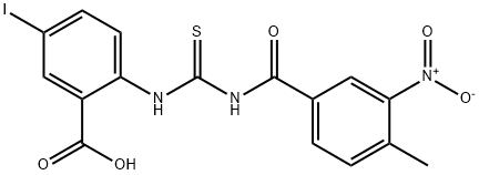 5-iodo-2-[[[(4-methyl-3-nitrobenzoyl)amino]thioxomethyl]amino]-benzoic acid Structure