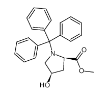 (2R,4R)-methyl 4-hydroxy-1-tritylpyrrolidine-2-carboxylate Structure