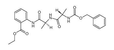 ethyl 2-((S)-2-((S)-2-(((benzyloxy)carbonyl)amino)propanamido)propanamido)benzoate Structure