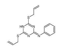 N-phenyl-4,6-bis(prop-2-enylsulfanyl)-1,3,5-triazin-2-amine结构式