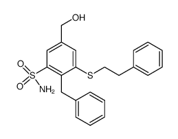 2-Benzyl-5-hydroxymethyl-3-phenethylsulfanyl-benzenesulfonamide结构式