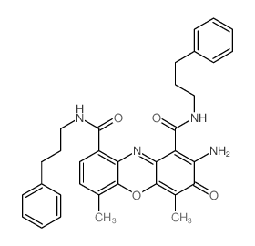 3H-Phenoxazine-1,9-dicarboxamide,2-amino-4,6-dimethyl-3-oxo-N1,N9-bis(3-phenylpropyl)- Structure