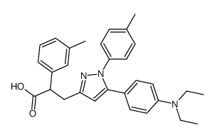 3-[5-(4-Diethylamino-phenyl)-1-p-tolyl-1H-pyrazol-3-yl]-2-m-tolyl-propionic acid Structure