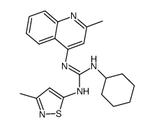 N-cyclohexyl-N'-(3-methyl-isothiazol-5-yl)-N''-(2-methyl-quinolin-4-yl)-guanidine Structure