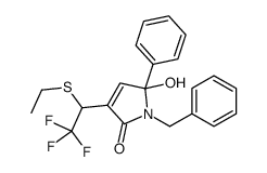 1-benzyl-3-(1-ethylsulfanyl-2,2,2-trifluoroethyl)-5-hydroxy-5-phenylpyrrol-2-one结构式