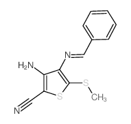 3-amino-4-(benzylideneamino)-5-methylsulfanyl-thiophene-2-carbonitrile Structure