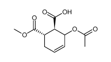 (1R,6S)-2-acetoxy-6-(methoxycarbonyl)cyclohex-3-ene-1-carboxylic acid结构式