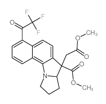 7-carboxy-7a,8,9,10-tetrahydro-4-(trifluoroacetyl)-7H-benzopyrrolo<1,2-a>indole-7-acetic acid dimethyl ester Structure