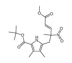 methyl (E)-5-(3,4-dimethyl-5-t-butoxycarbonylpyrrol-2-yl)-4-methyl-4-nitropent-2-enoate Structure