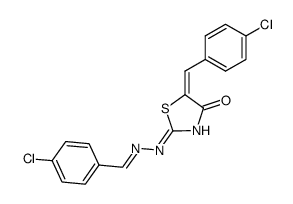 Benzaldehyde, 4-chloro-, 5-(4-chlorophenyl)methylene-4,5-dihydro-4-oxo-2-thiazolylhydrazone结构式