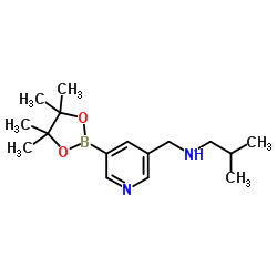2-Methyl-N-{[5-(4,4,5,5-tetramethyl-1,3,2-dioxaborolan-2-yl)-3-pyridinyl]methyl}-1-propanamine Structure