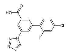 4′-chloro-2′-fluoro-5-tetrazol-1-yl-biphenyl-3-carboxylic acid Structure