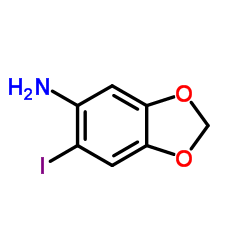 6-碘苯并[d][1,3]二氧杂环戊烷-5-胺结构式