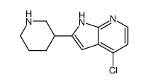 4-chloro-2-piperidin-3-yl-1H-pyrrolo[2,3-b]pyridine结构式