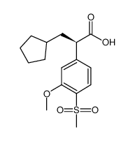 (R)-3-cyclopentyl-2-(4-methanesulfonyl-3-methoxy-phenyl)-propionic acid结构式