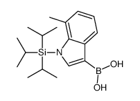 [7-methyl-1-tri(propan-2-yl)silylindol-3-yl]boronic acid结构式