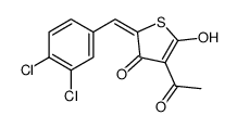 (2Z)-4-acetyl-2-[(3,4-dichlorophenyl)methylidene]-5-hydroxythiophen-3-one结构式