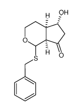 (1S,6R,7R)-(-)-2-(Benzylthio)-7-hydroxy-3-oxabicyclo<4.3.0>nonan-9-on结构式