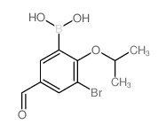 3-Bromo-2-isopropoxy-5-formylphenylboronic acid structure