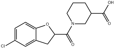 1-(5-Chloro-2,3-dihydro-1-benzofuran-2-carbonyl)piperidine-3-carboxylic Acid Structure