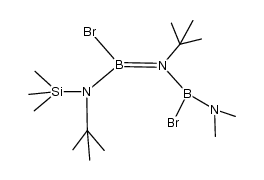 bromo({bromo(dimethylamino)boryl}-tert-butylamino){tert-butyl(trimethylsilyl)amino}borane Structure