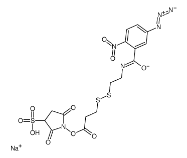 sulfosuccinimidyl-2-(3-azido-2-nitrobenzamido)ethyl-1,3'-dithiopropionate structure