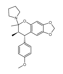 1-((7R,8S)-8-(4-methoxyphenyl)-6,7-dimethyl-7,8-dihydro-6H-[1,3]dioxolo[4,5-g]chromen-6-yl)pyrrolidine结构式