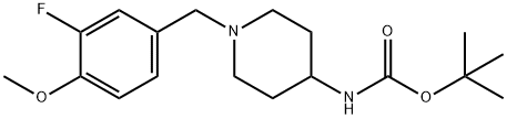 tert-Butyl 1-(3-fluoro-4-methoxybenzyl)piperidin-4-ylcarbamate Structure
