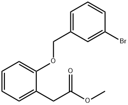 2-(2-((3-溴苄基)氧基)苯基)乙酸甲酯结构式