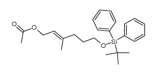 (E)-6-(tert-butyldiphenylsilyloxy)-3-methylhex-2-enyl acetate结构式