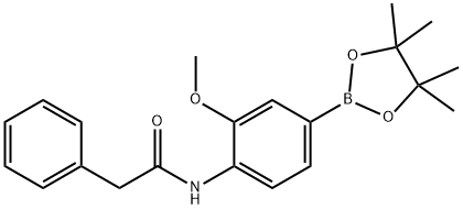 3-甲氧基-4-(2-苯基乙酰氨基)本硼酸频哪醇酯结构式