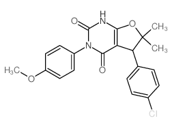 7-(4-chlorophenyl)-4-(4-methoxyphenyl)-8,8-dimethyl-9-oxa-2,4-diazabicyclo[4.3.0]non-10-ene-3,5-dione结构式