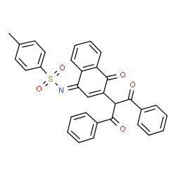 N-[(1Z)-3-(1,3-Dioxo-1,3-diphenyl-2-propanyl)-4-oxo-1(4H)-naphthalenylidene]-4-methylbenzenesulfonamide结构式