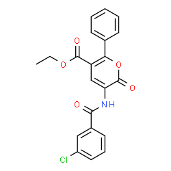 Ethyl 3-[(3-chlorobenzoyl)amino]-2-oxo-6-phenyl-2H-pyran-5-carboxylate图片