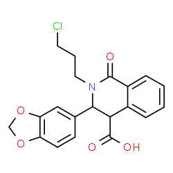 3-(1,3-Benzodioxol-5-yl)-2-(3-chloropropyl)-1-oxo-1,2,3,4-tetrahydro-4-isoquinolinecarboxylic acid结构式