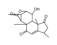 2,5-Methano-2H-indeno(4,5-d)oxepin-4,6,10(1H)-trione,5,5a,8,9,10a,10b-hexahydro-1-hydroxy-5a,8,10a,11-tetramethyl-,(1R,2R,5S,5aR,8R,10aR,10bS,11R)-rel-(-) Structure